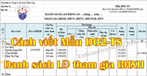 Cách điền mẫu d02-ts theo quyết định 595