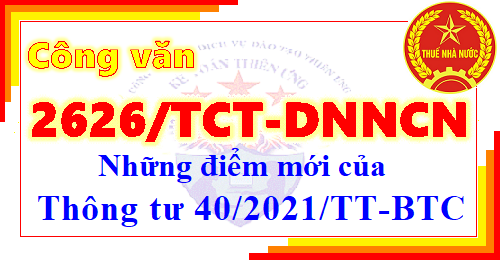 Công văn 2626 điểm mới của thông tư 40 Công văn 2626 điểm mới của thông tư 40