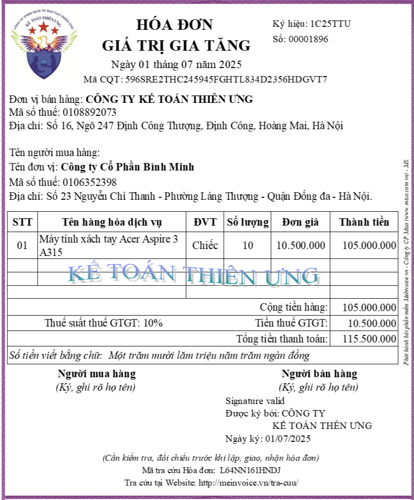 Hóa đơn điện tử viết sai đơn giá