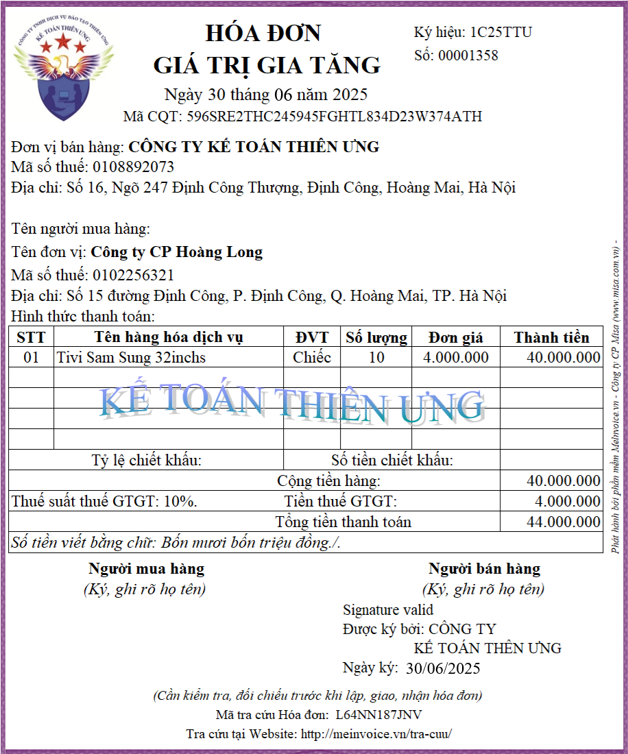 Hóa đơn có sai sót cần điều chỉnh