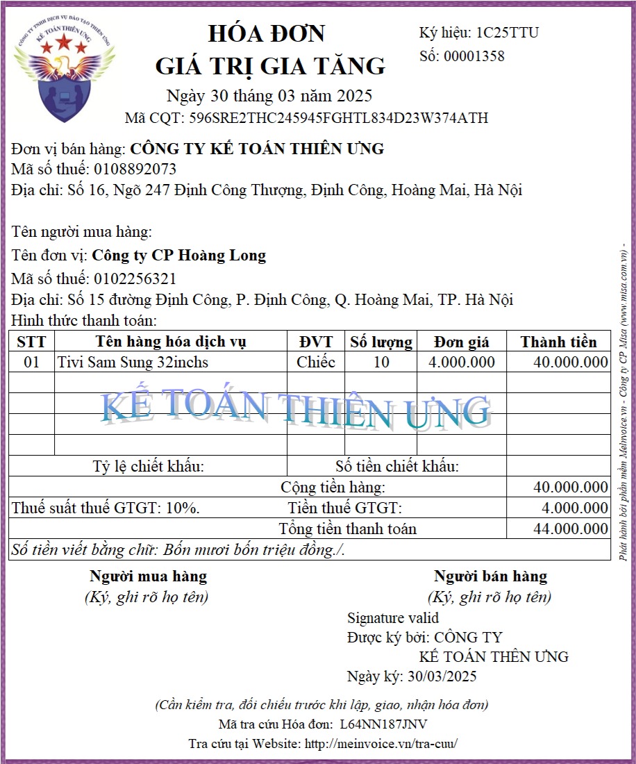 Hóa đơn có sai sót cần điều chỉnh