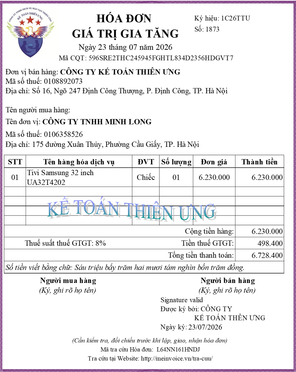 Hóa đơn bị sai sót cần điều chỉnh