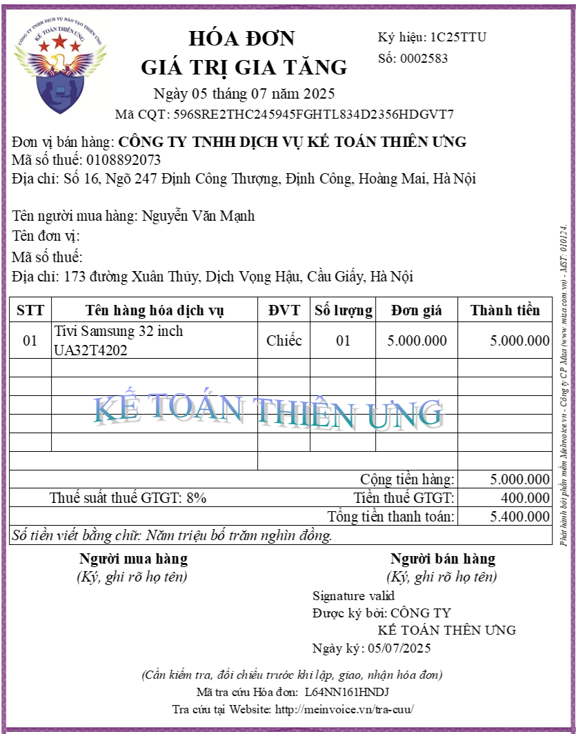 Hóa đơn sai thuế suất thuế GTGT