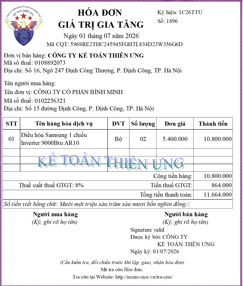 Hóa đơn điện tử viết sai đơn giá