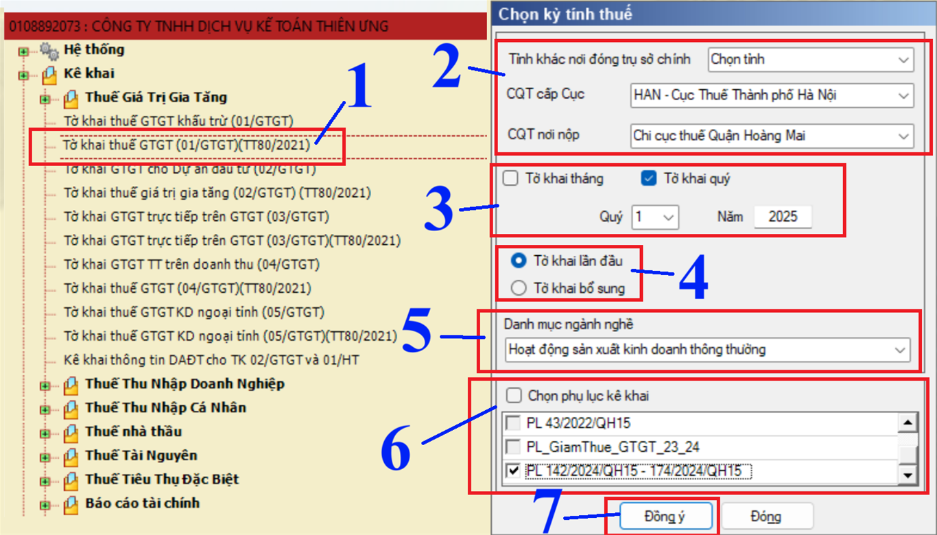 Kê khai thuế GTGT mẫu 01/GTGT