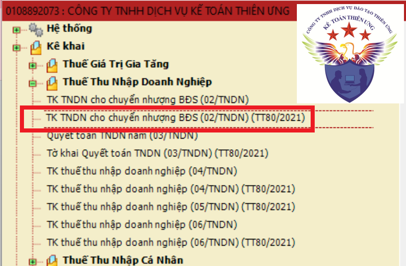 Kê khai thuế tndn chuyển nhượng bất động sản Kê khai thuế tndn chuyển nhượng bất động sản