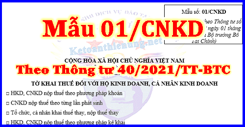 Mẫu 01/cnkd theo thông tư 40