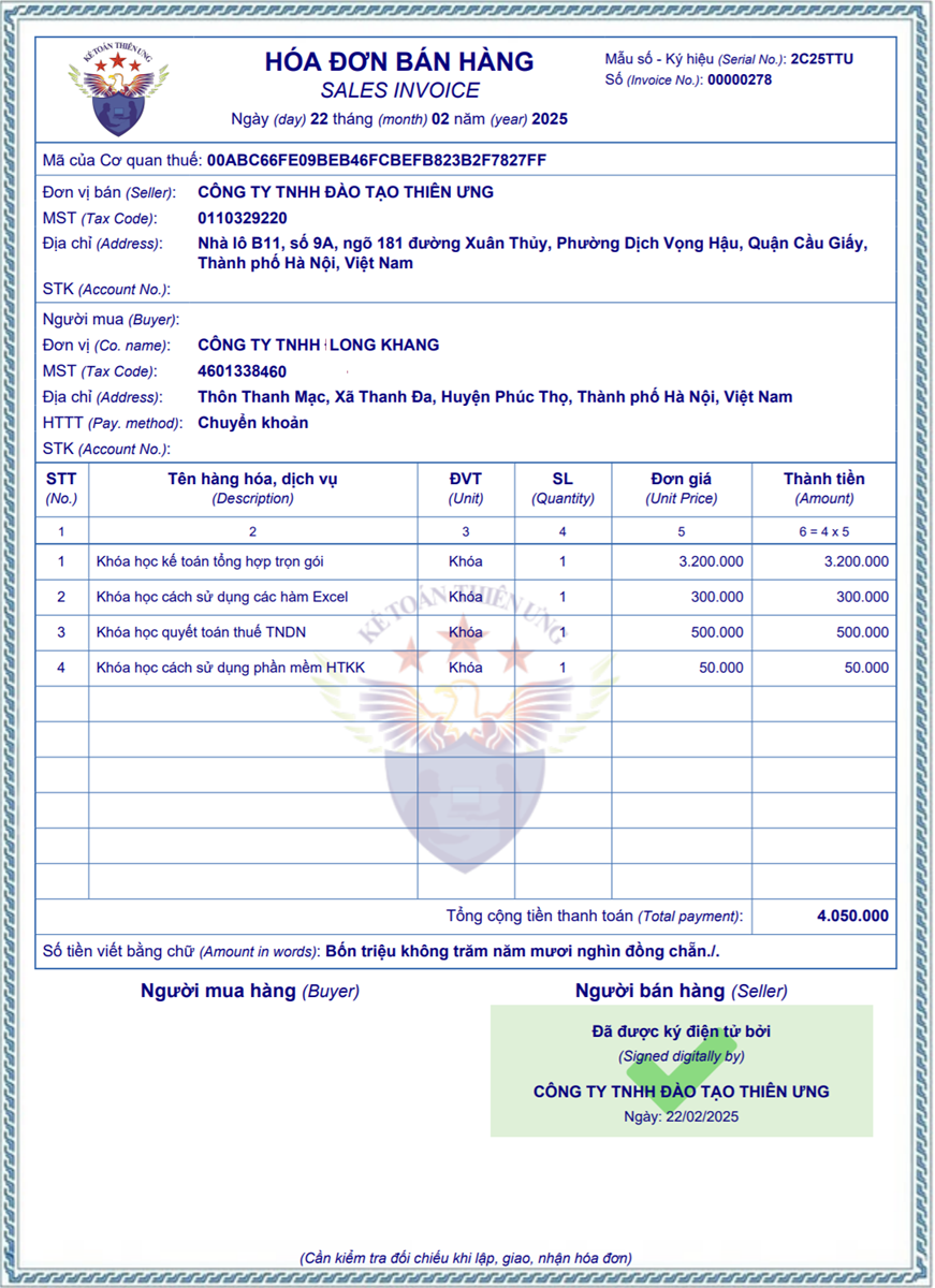 Cách lập hóa đơn bán hàng điện tử