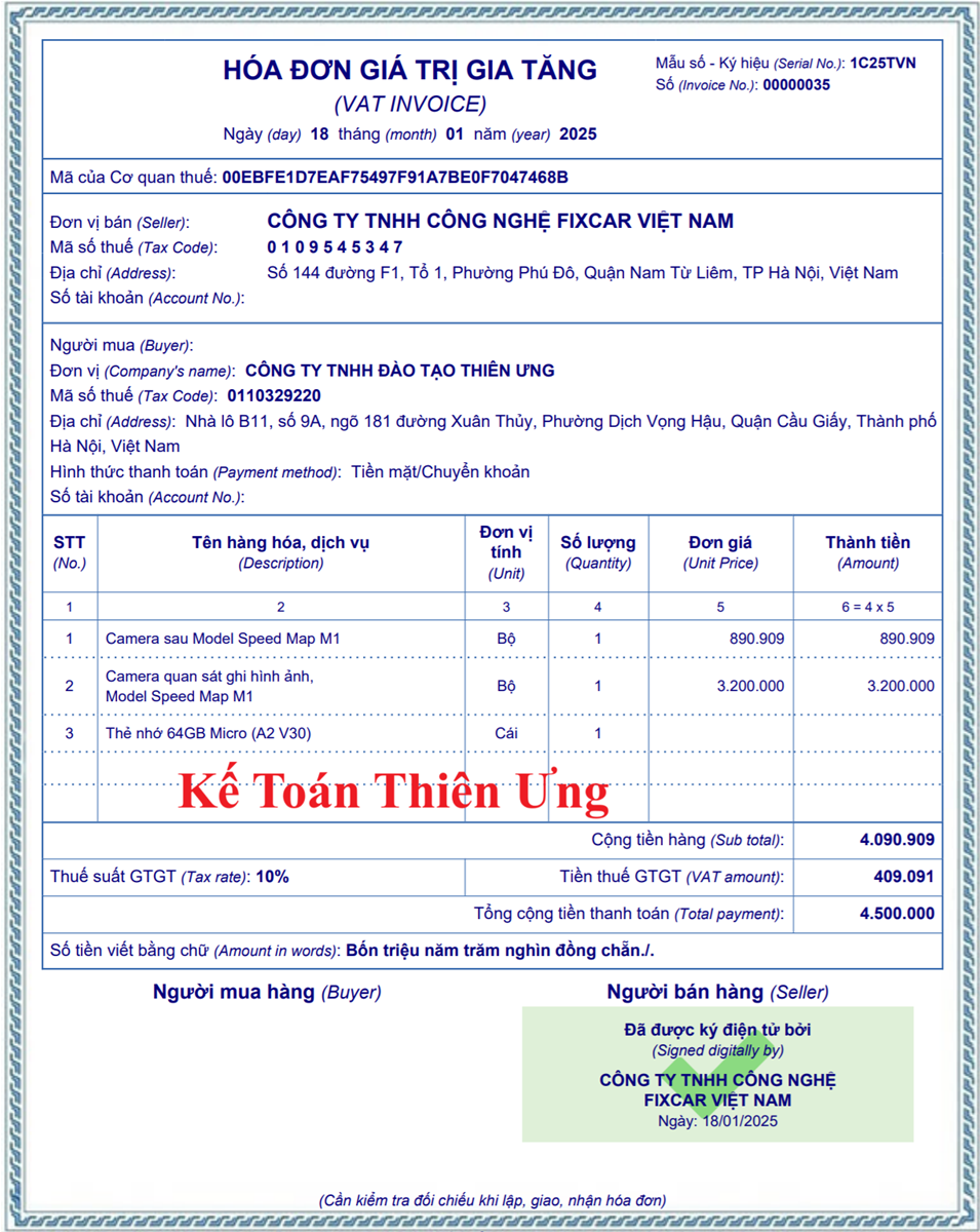 Mẫu hóa đơn GTGT