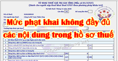 Mức phạt kê khai không đầy đru nội dung trong hồ sơ thuế Mức phạt kê khai không đầy đru nội dung trong hồ sơ thuế