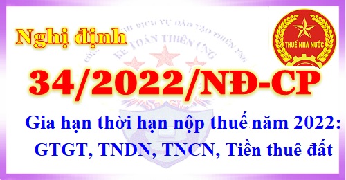 nghị định 34 gia hạn nộp thuế tndn gtgt 2022