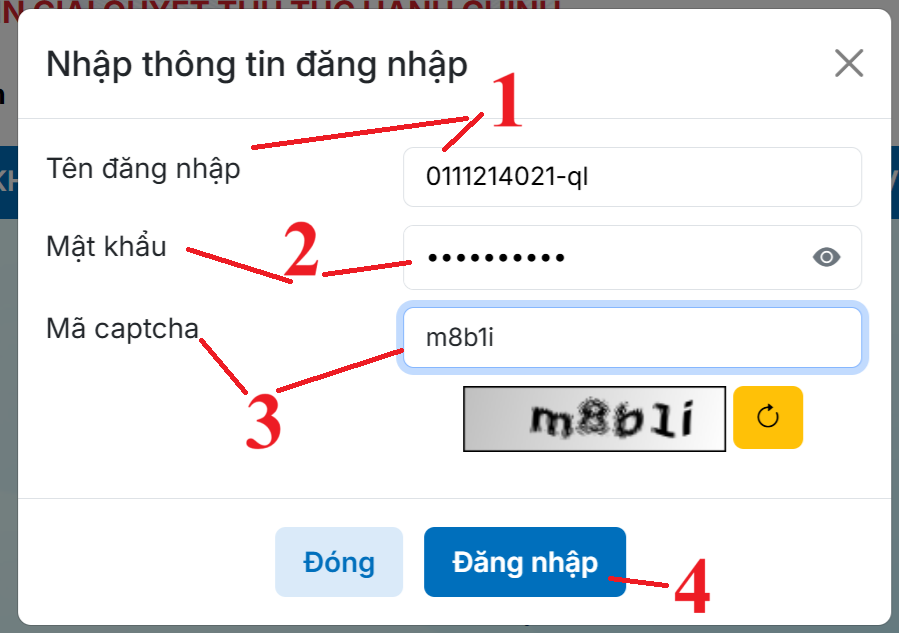 Nhập thông tin tài khoản đăng nhập Nhập thông tin tài khoản đăng nhập