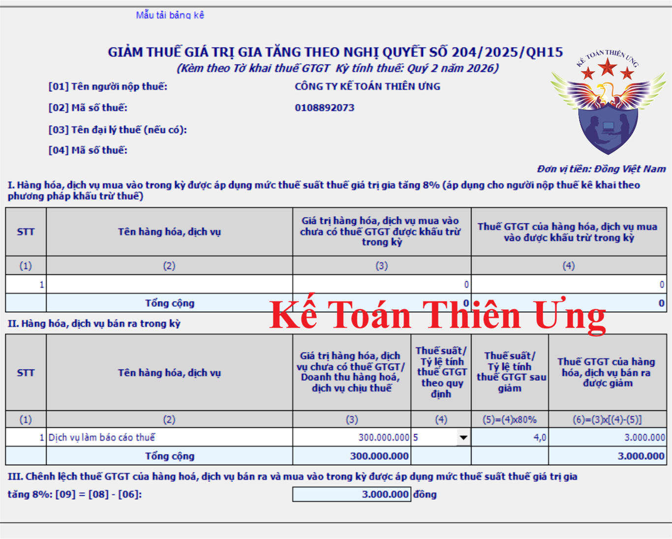 Mẫu phụ lục giảm thuế GTGT theo nghị định 174 Mẫu phụ lục giảm thuế GTGT theo nghị định 174