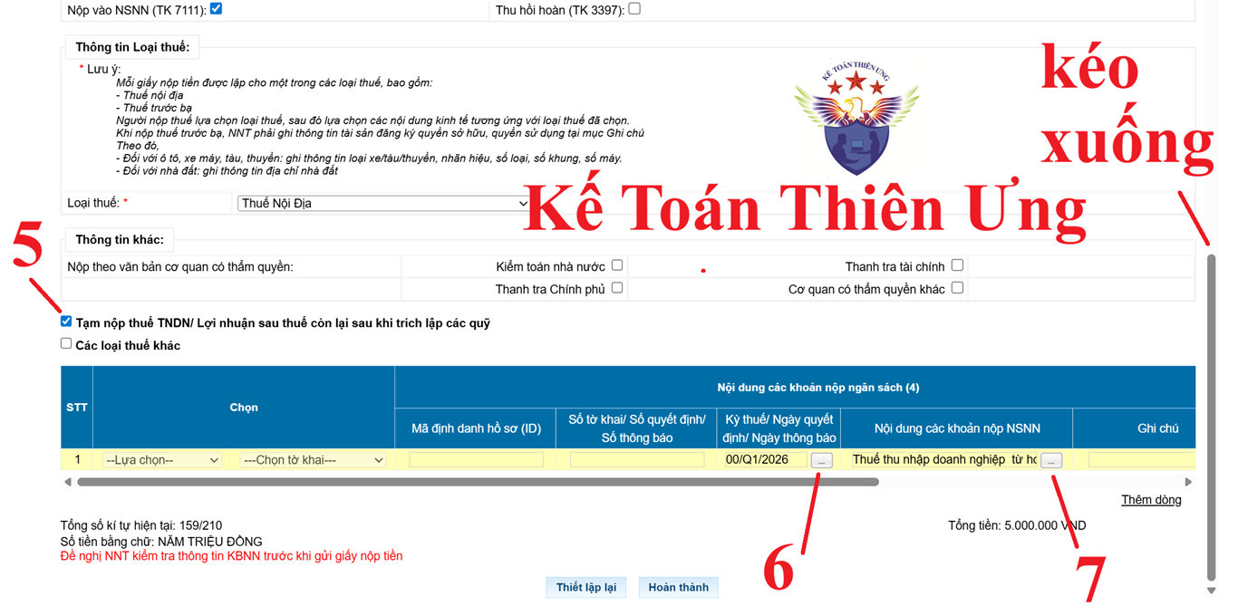 Tạm nộp thuế TNDN quý