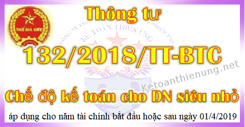 Thông tư 132 chế độ kế toán doanh nghiệp siêu nhỏ Thông tư 132 chế độ kế toán doanh nghiệp siêu nhỏ