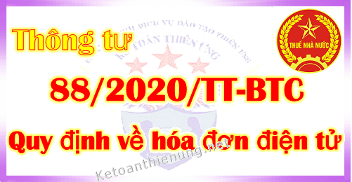 Thông tư 88/2020 hướng dẫn về hóa đơn điện tử Thông tư 88/2020 hướng dẫn về hóa đơn điện tử