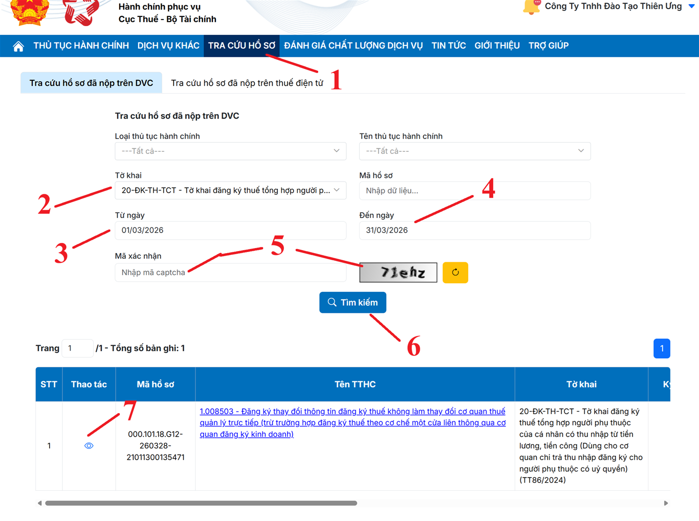 Tra cứu chi tiết kết quả cắt giảm người phụ thuộc