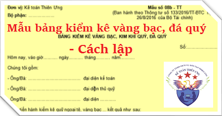 bảng kiểm kê vàng bạc đá quý