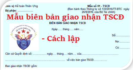 biên bản giao nhận tài sản cố định