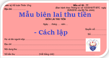 Mẫu biên lai thu tiền Mẫu biên lai thu tiền