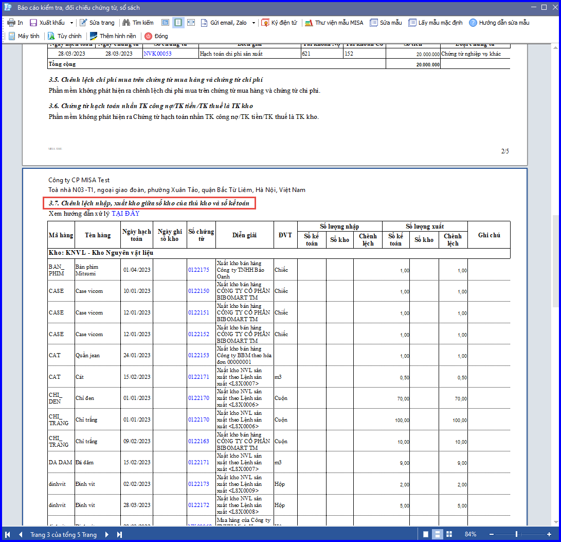 Cách kiểm tra đối chiếu chứng từ sổ sách kế toán trên Misa - c7
