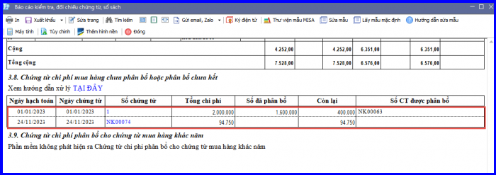 Cách kiểm tra đối chiếu chứng từ sổ sách kế toán trên Misa - c8