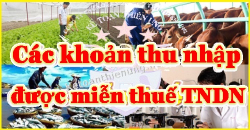 Các khoản thu nhập được miễn thuế TNDN