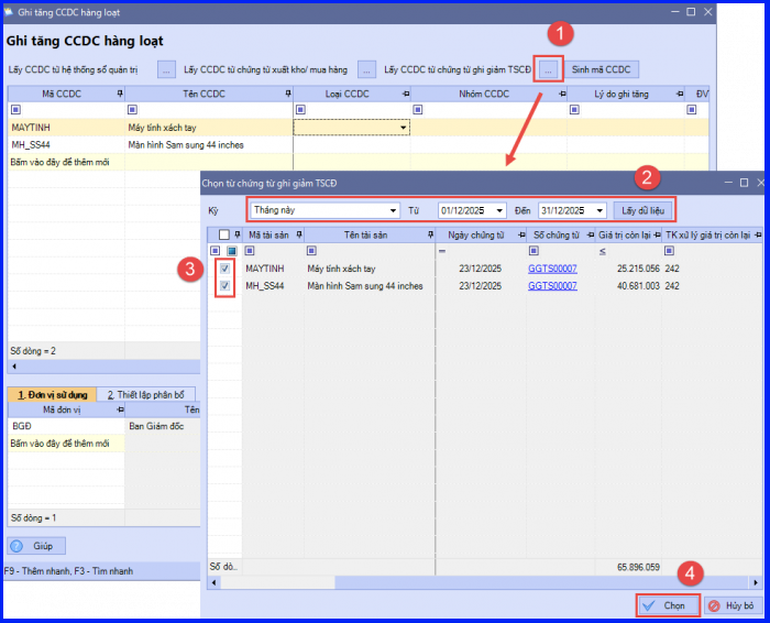 Cách hạch toán chuyển TSCĐ thành CCDC trên Misa 5