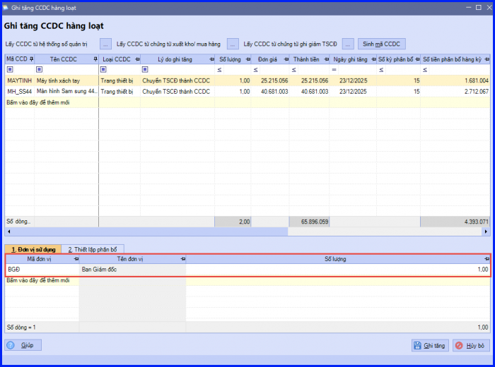 Cách hạch toán chuyển TSCĐ thành CCDC trên Misa 7