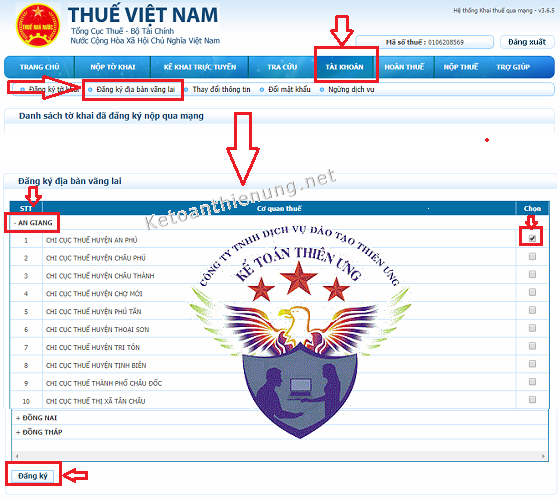 cách đăng ký nộp thuế vãng lai qua mạng