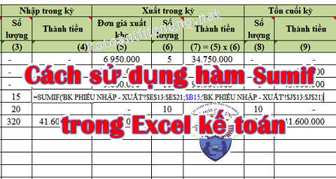 cách dùng hàm sumif trong excel kế toán