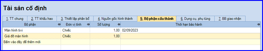 Cách ghi tăng tài sản cố định 6