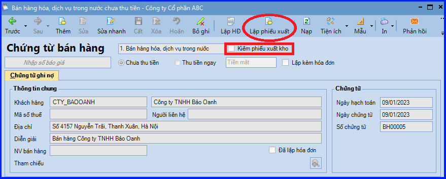 Cách hạch toán nghiệp vụ bán hàng hóa, dịch vụ trên Misa 5