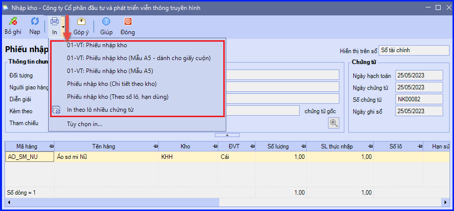 Cách hạch toán nhập kho hàng gia công, giữ hộ trên Misa 4