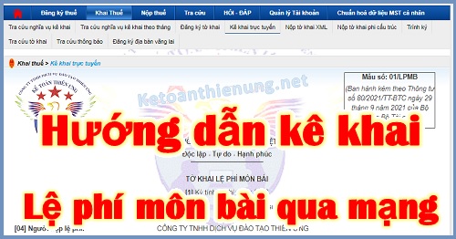 cách kê khai lệ phí môn bài