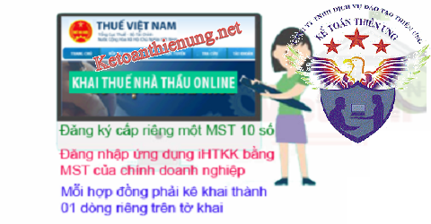 cách kê khai thuế nhà thầu qua mạng