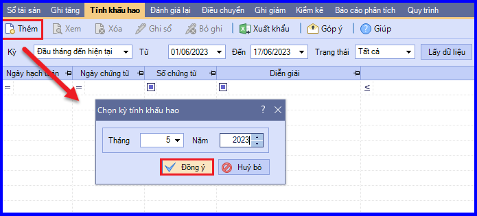 Cách khấu hao TSCĐ trên Misa 1