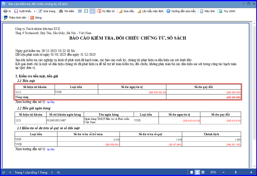 Cách Kiểm tra tiền mặt 1