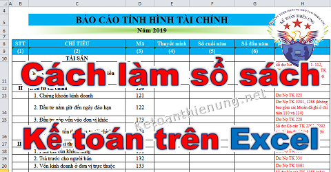 cách làm sổ sách kế toán trên excel