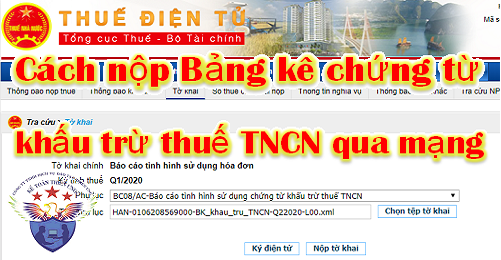 cách nộp bảng kê chứng từ khấu trừ thuế tncn