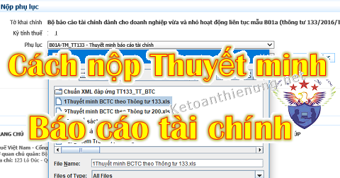Cách nộp thuyết minh báo cáo tài chính qua mạng
