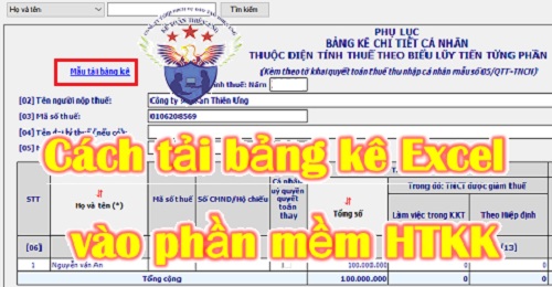 cách tải bảng kê excel vào htkk cách tải bảng kê excel vào htkk