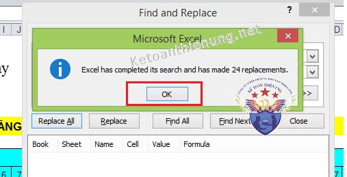 cách thay thế ký tự trong excel