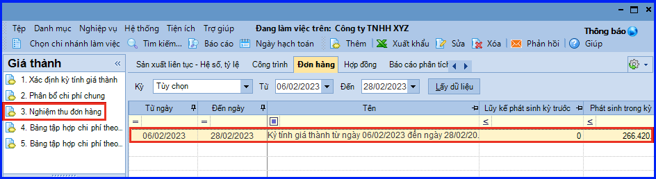 Cách tính giá thành đơn hàng trên Misa theo Thông tư 133 16