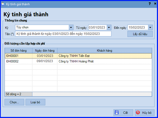 Cách tính giá thành đơn hàng trên Misa theo Thông tư 200 12