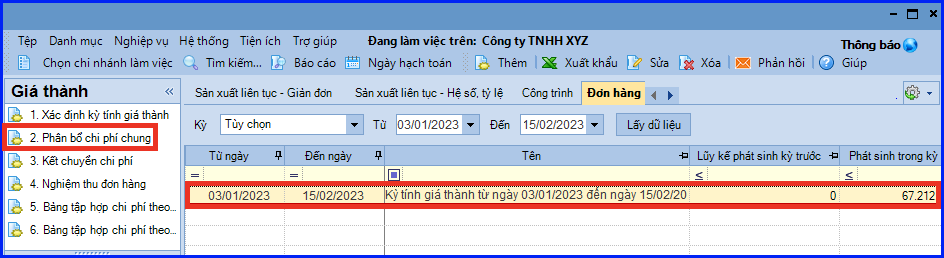 Cách tính giá thành đơn hàng trên Misa theo Thông tư 200 13