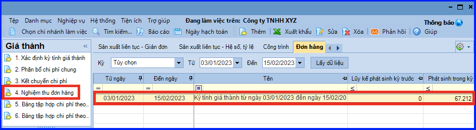 Cách tính giá thành đơn hàng trên Misa theo Thông tư 200 22