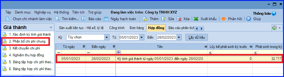 Cách tính giá thành theo hợp đồng trên Misa áp dụng Thông tư 200 15
