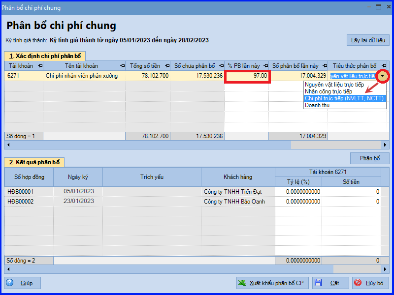 Cách tính giá thành theo hợp đồng trên Misa áp dụng Thông tư 200 17