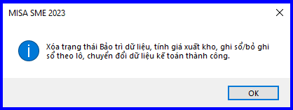 Cách xóa trạng thái bảo trì của dữ liệu kế toán 5